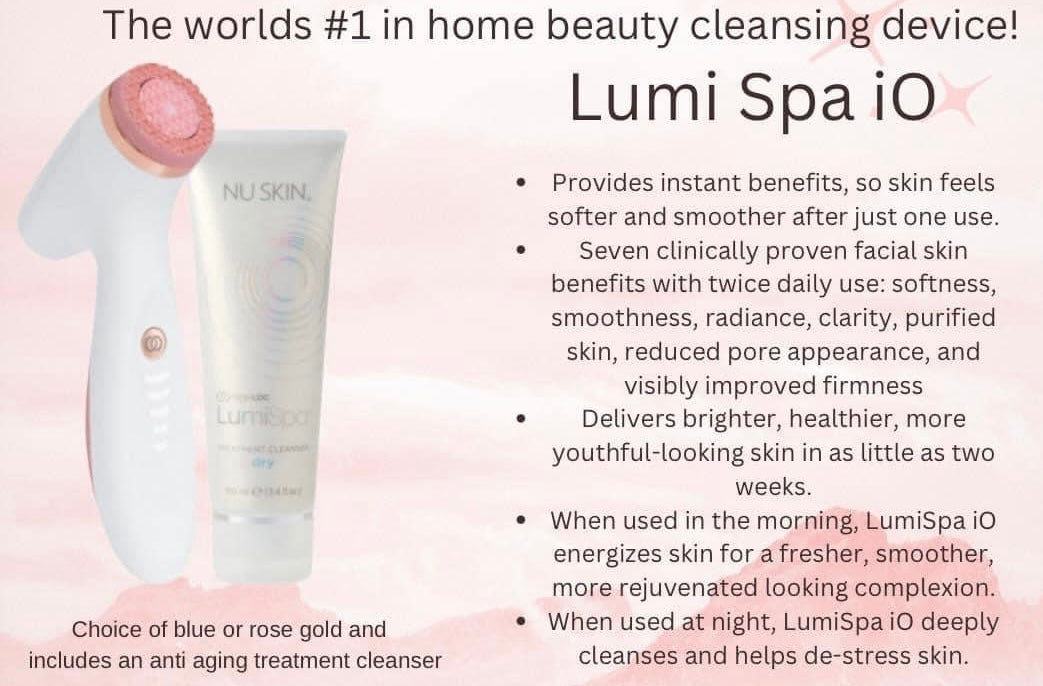 NuSkin: ageLOC LumiSpa iO + Normal/Combo Cleanser - rose gold or blue