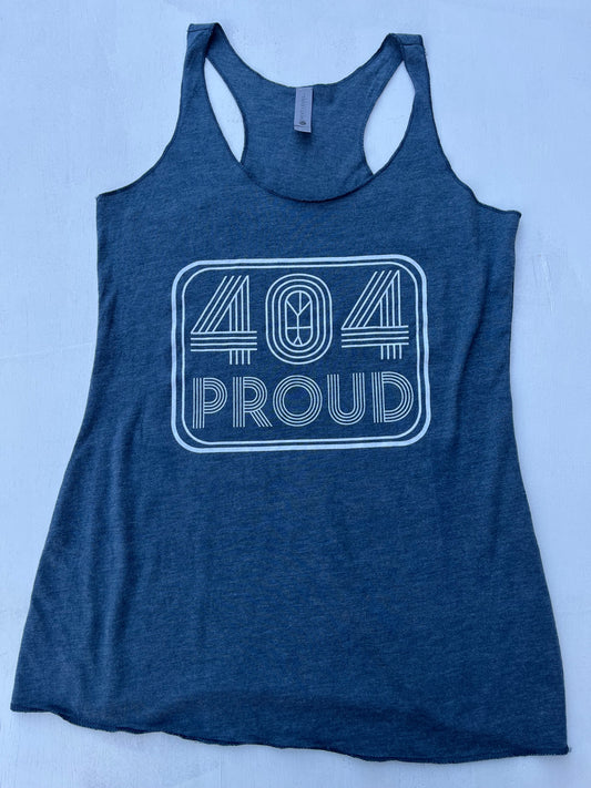 404 Proud Logo Indigo Ladies' Racerback Tank